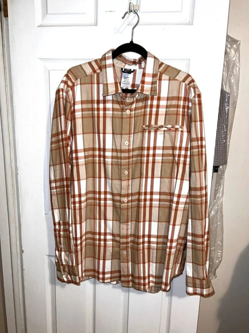 THE NORTH FACE Mens Size Plaid Flannel Button Shirt Long Sleeve Cotton Sz XL